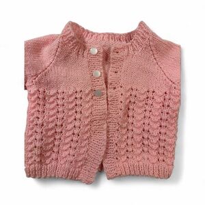 Pink Knitted Baby Cardigan